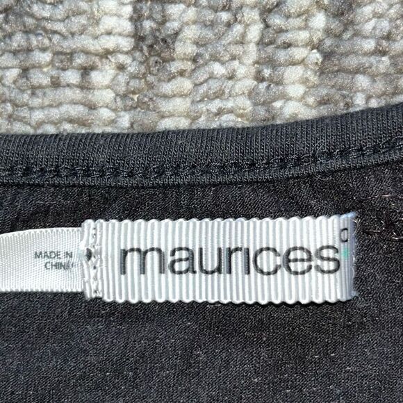 Maurice’s Women’s Size Medium Strappy Tank Top Black Tribal Embroidered Blouse - Picture 2 of 6